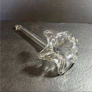 Art Glass Flower Hand Blown Vase Vintage Decor Lily